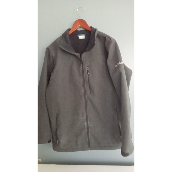 Columbia Softshell Jacket Full Zip Lightweight Gray Outdoor Coat